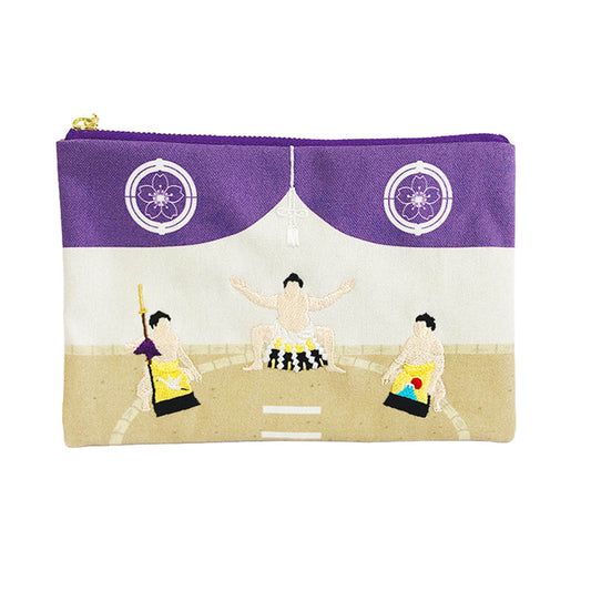 刺繍ポーチ 横綱土俵入り
