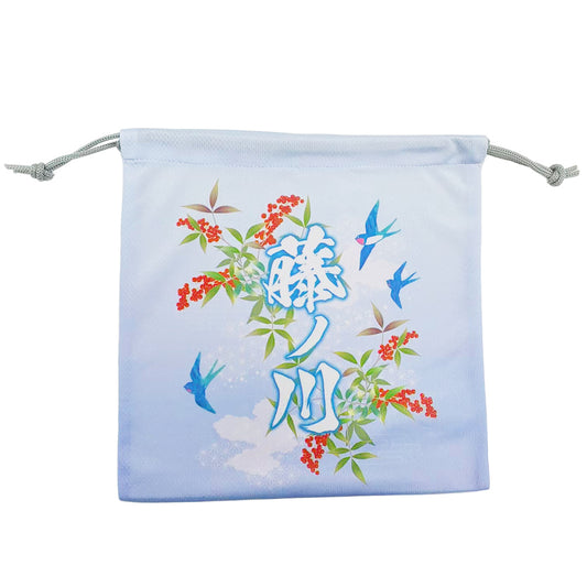 Fuji-no-kawa Drawstring Pouch (Dye-Resist Style)