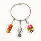 Retro-game style 3-tier wire charm (award)
