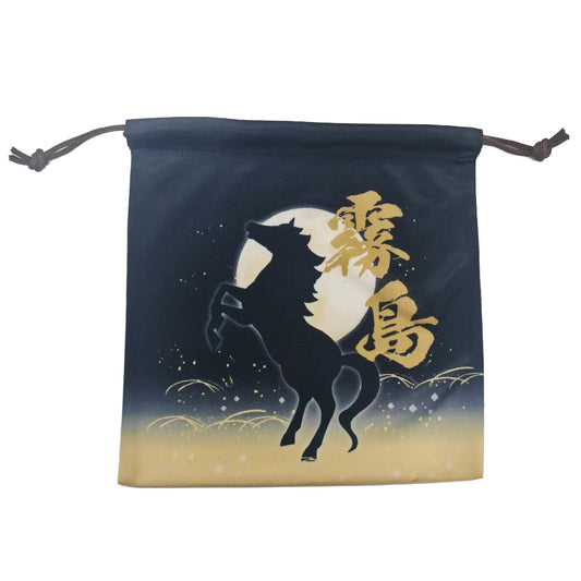 Kirishima-themed drawstring pouch with a dye-print look